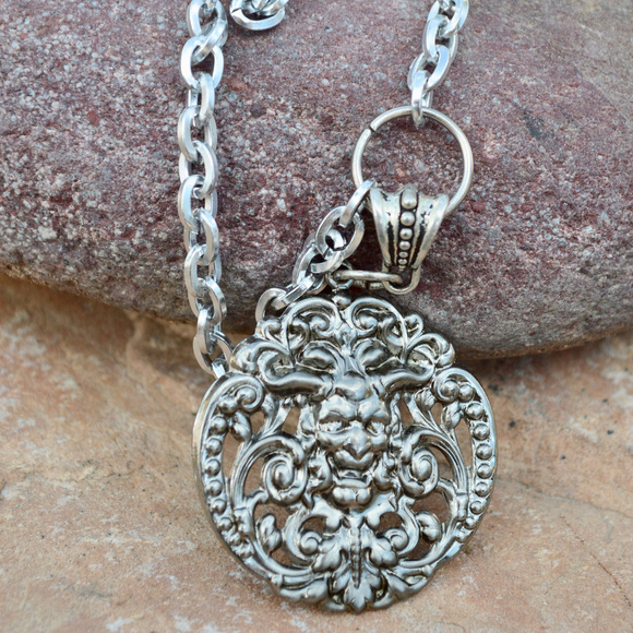Antique Obsessions Other - Demon Devil Gothic Peruzzi Necklace Pendant Silver